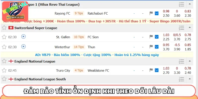 livescore on dinh Đảm bảo tính ổn định khi theo dõi lâu dài