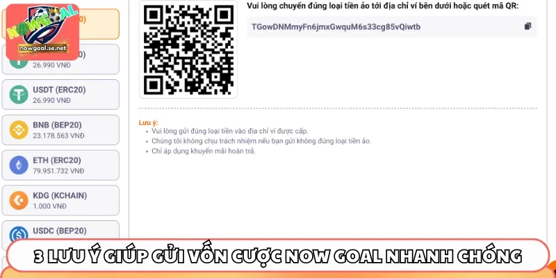 3 lưu ý giúp gửi vốn cược Now Goal nhanh chóng