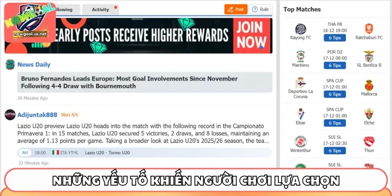 Những yếu tố khiến người chơi lựa chọn